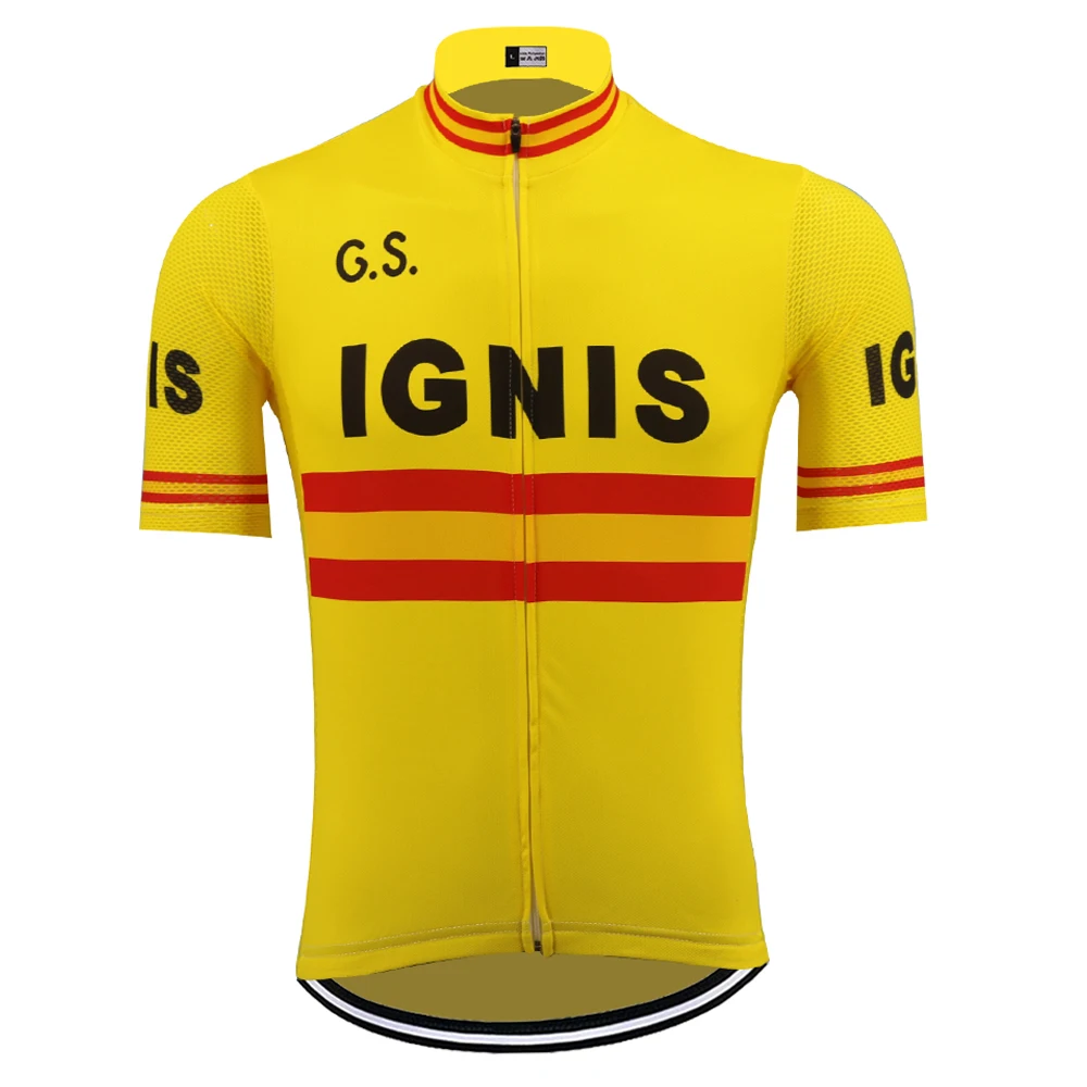 Желтая велосипедная Джерси IGNIS ropa ciclismo mtb Велоспорт одежда дышащая мужская с