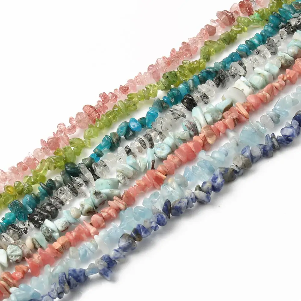 Бусины из камня и гравия 5-8 мм