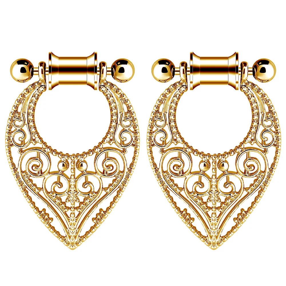 Винтовые ушные сережки из нержавеющей стали Висячие Эспандеры пробки тоннели