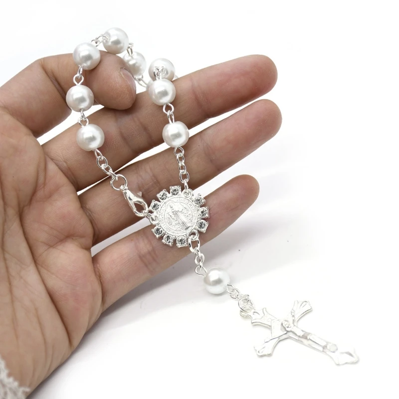 

Rosary Bracelet Women Men Cross Beads Bracelets Praying Catholic Jewelry Ornament for Christian Prayer Bead universidad catolica
