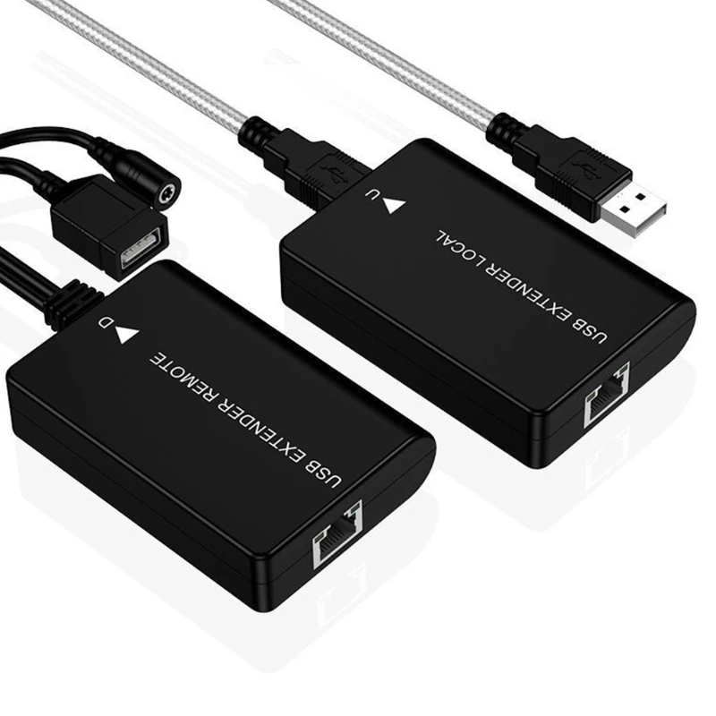 Удлинитель USB 2 0 60m Rj45 Ethernet Cat5e/6 для ПК/микрофона/веб-камеры не требует драйвера