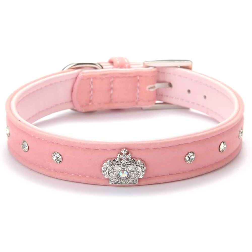 Ошейник для кошки розовый мягкий бархат милые дизайнерские Собачьи Ошейники со
