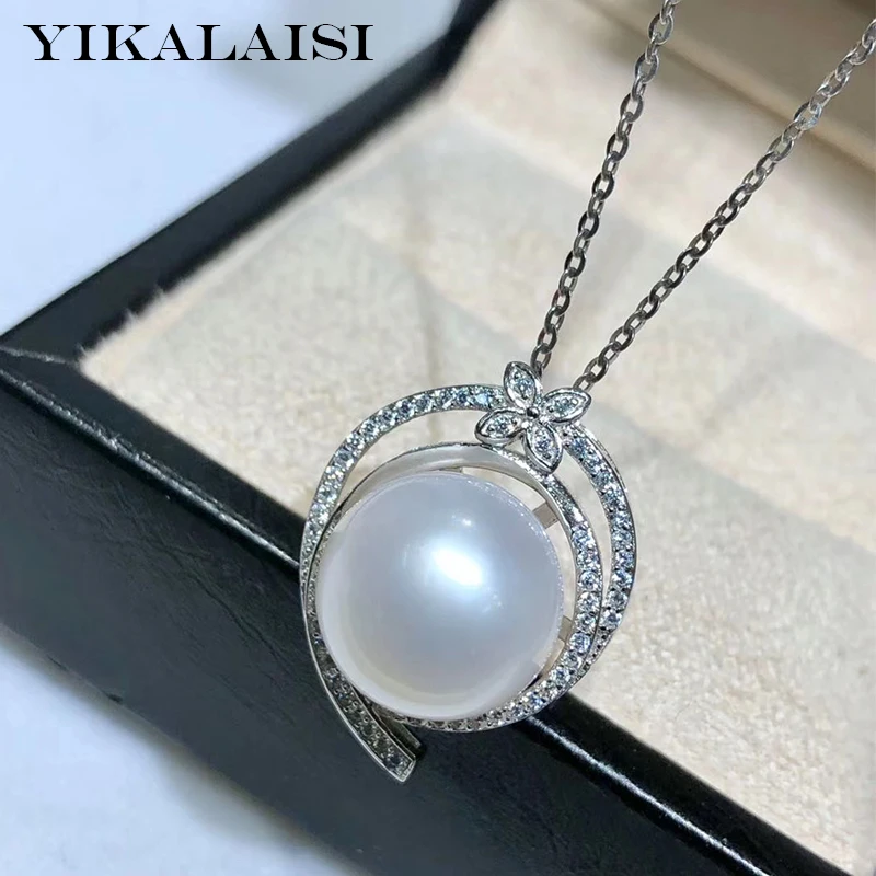

Ювелирные изделия YIKALAISI из стерлингового серебра 925 пробы, жемчужные подвески, ювелирные изделия из 2019 натурального жемчуга 12-13 мм, подвески ...