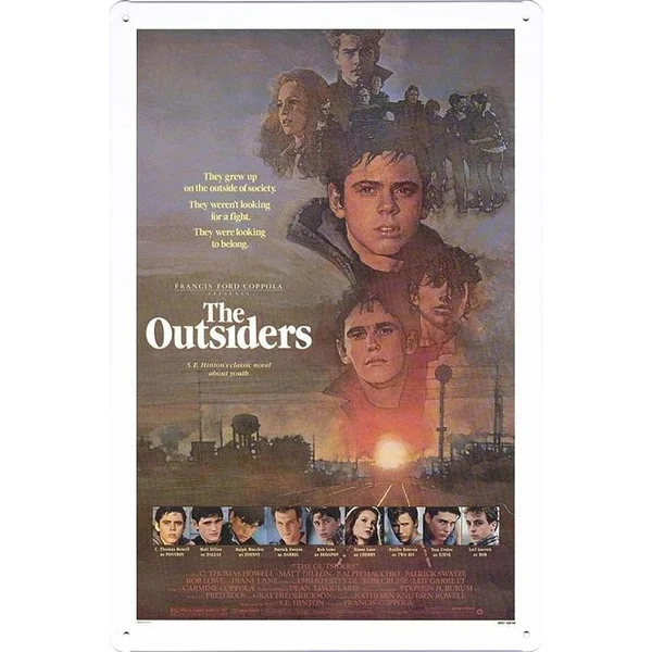 

20 x 30cm The Outsiders Movie Poster Home Theater Decor Metal Tin Sign Wall Art