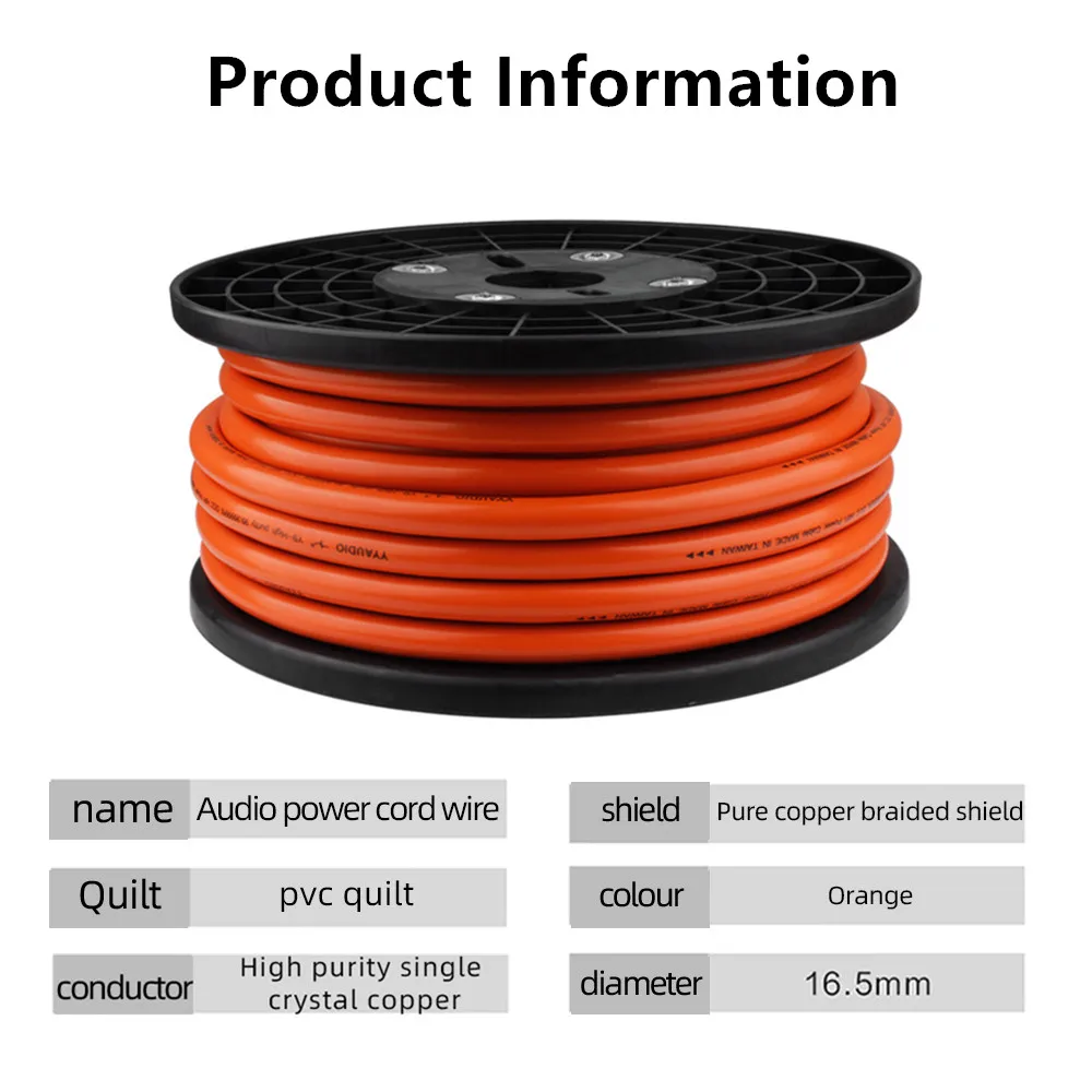 power cable hifi 17mm 7n occ single crystal copper power bulk wire diy amp cd dvd player amplifier speaker audio ac power cord free global shipping