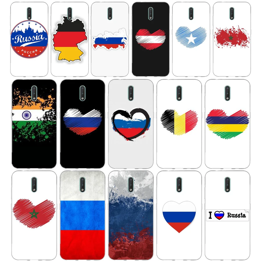 118FG подарок с сердцем и российским флагом мягкий силиконовый чехол из ТПУ для