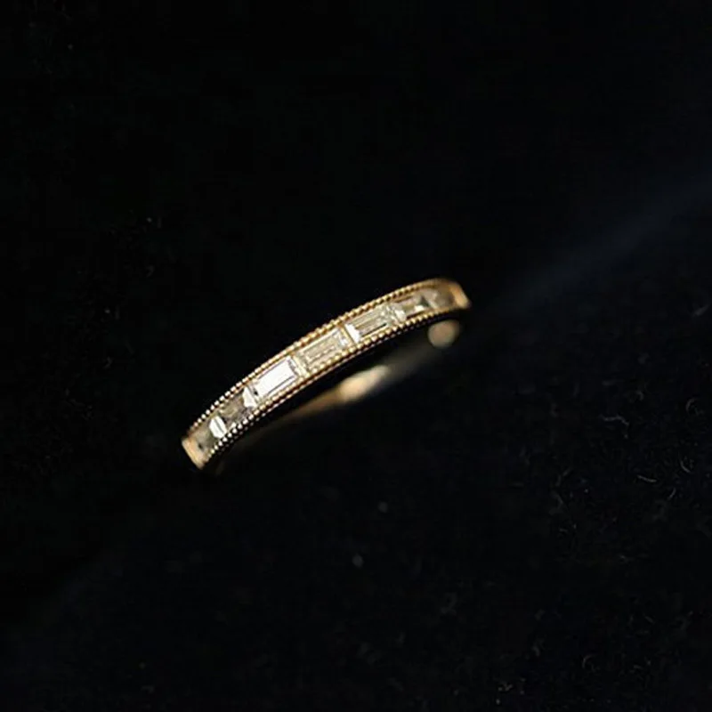 Кольцо Feiweini из стерлингового серебра S925 пробы с квадратным цирконием подарок на