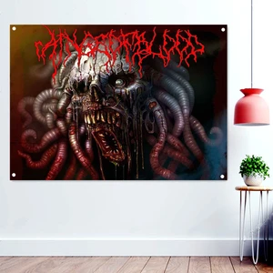Disgusting Devil Macabre Art Banner Wall Hanging Rock Band Icon Flag Death Metal Artist Posters Bloody Horror Art Tapestry Gift