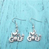 i love golf europe popular creative charm earringsfashion jewelry women christmas birthday gifts accessories pendants