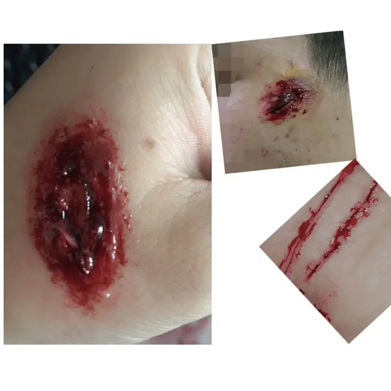 Хэллоуин искусственный реалистичный поддельный Макияж реквизит Страшные