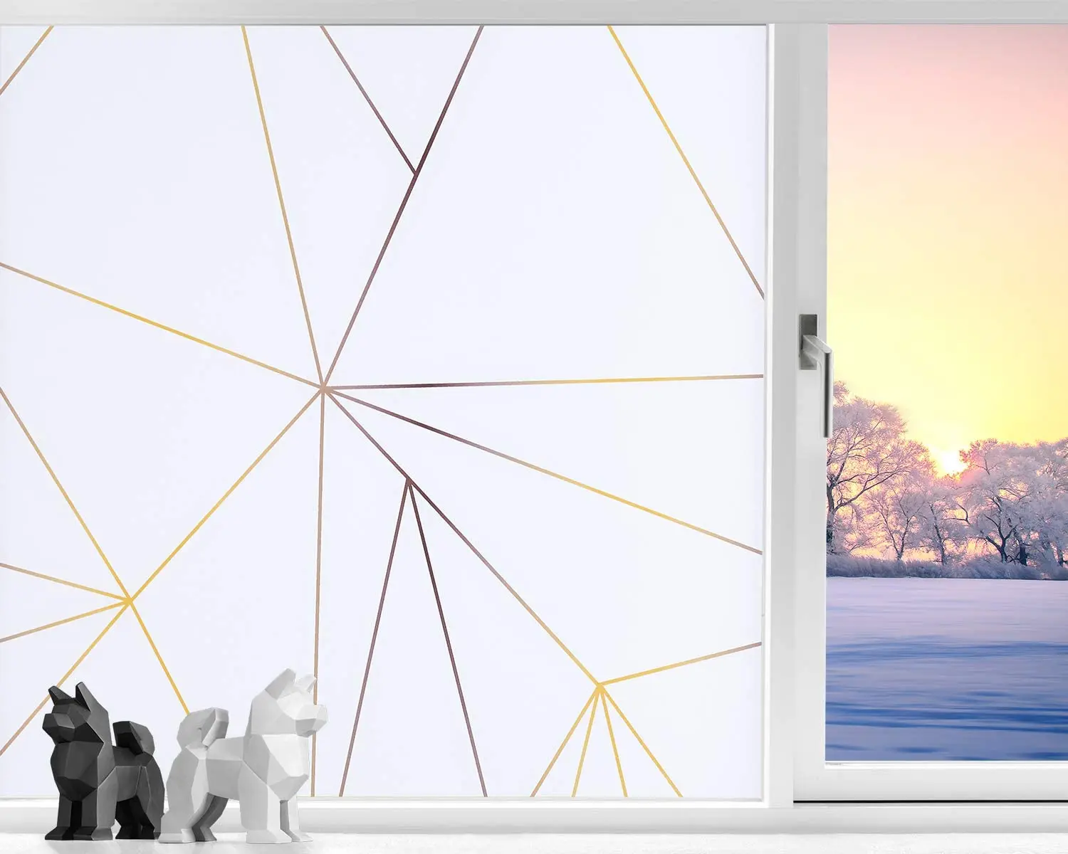 

Window Film Privacy Non Adhesive Window Frost Film Static Cling Stickers for Anti-UV Stained Glass Window Film for Home Office
