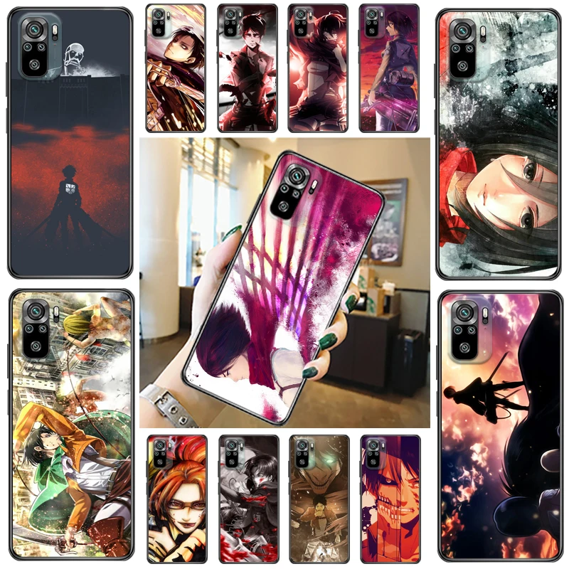 

Attack On Titan Mikasa Ackerman Armin Arlert Levi Eren Jager Phone Case For Xiaomi Redmi Note 10 Pro 10T 5G 10S Funda Carcasa