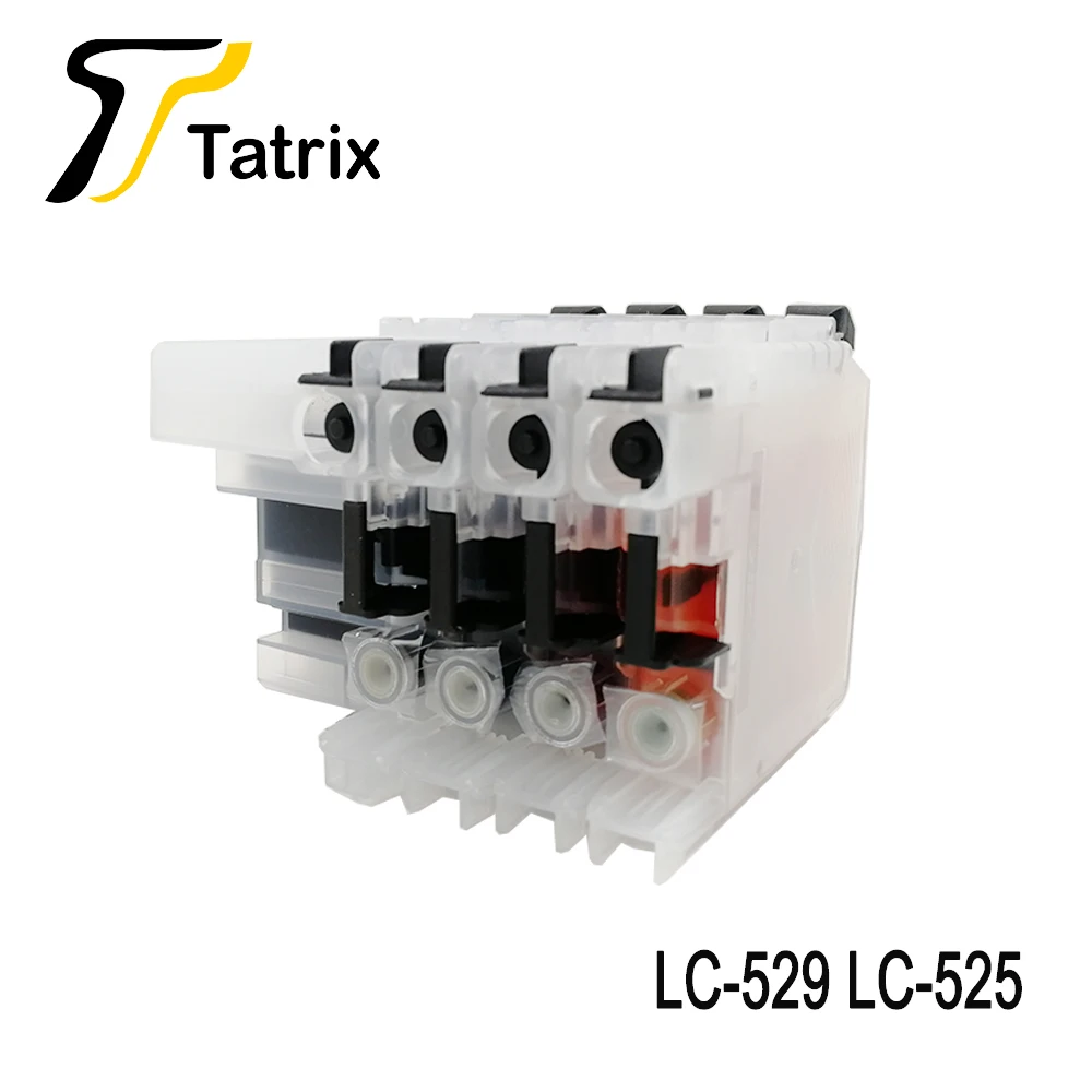 Tatrix 4PK картридж с полным заполнением подходит для Brother LC525 LC529 принтера DCP-J100 DCP-J105