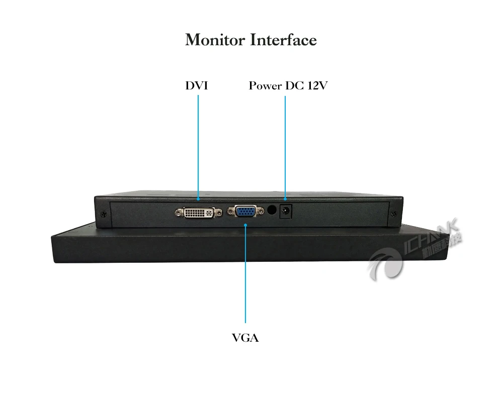 ZB120TN-DV2/12 дюймов 1024x768 HD металлический чехол DVI VGA дисплей монитор ЖК-экран с закаленным защитой от царапин защитное стекло