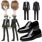 Обувь для косплея Byakuya Togami из аниме данганронпа V3: Killing Harmony, черная кожаная обувь для костюма, Короткие парики, мужская униформа на Хэллоуин