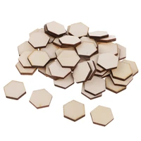 54pcs of blank wooden hexagon shape plain unfinished wood crafts scrapbook for diy accessory