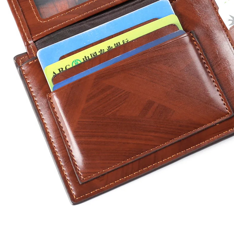 

New Korean casual men's wallet Short vertical locomotive British casual multi-function card bag Card holder wallet for man