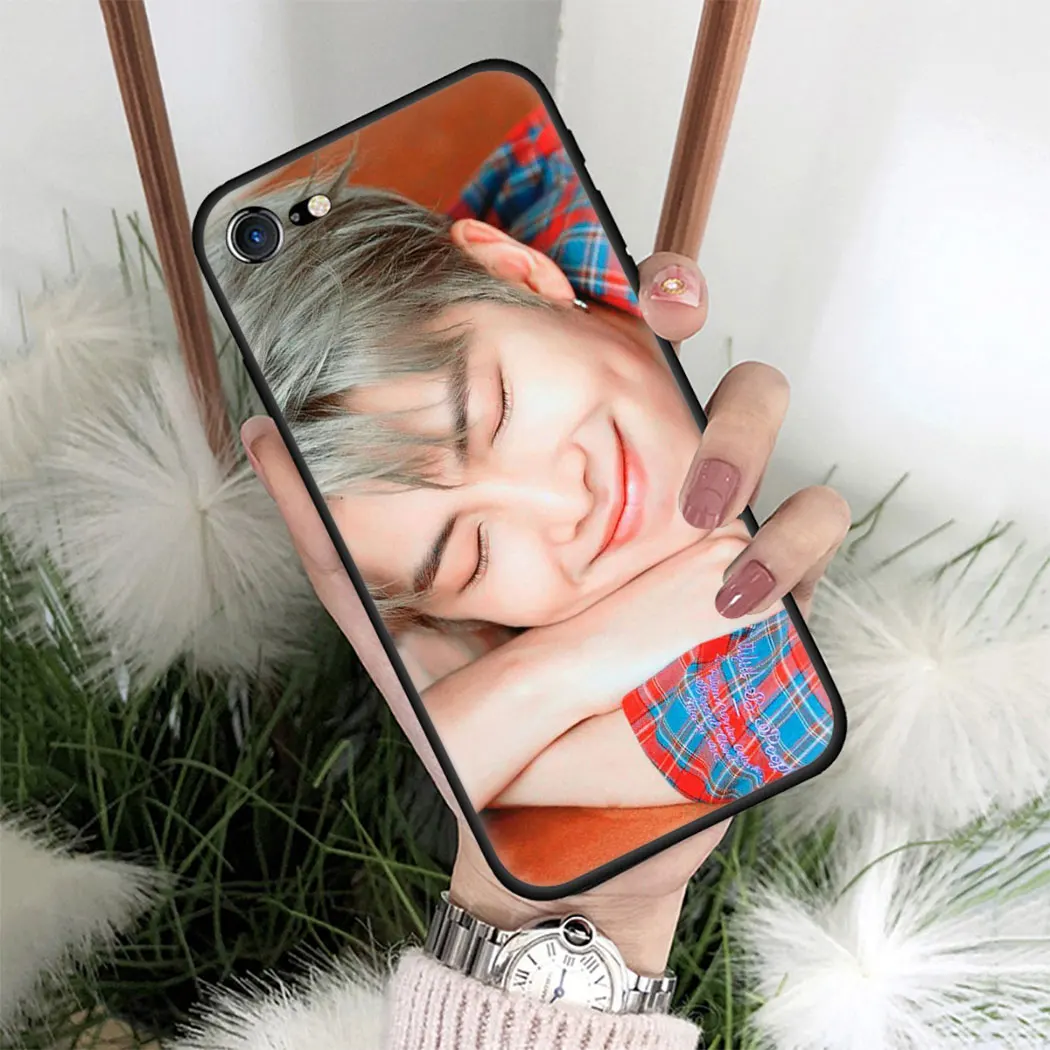 Мягкий силиконовый чехол для iPhone 11 Pro Max XS XR X SE 5 5s 7 8 6 6s Plus черный телефона Suga K Pop Min
