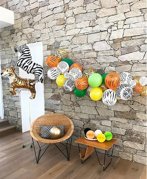 120 шт воздушные шарики в виде животных комплект гирлянды Лев корова Зебра кактус