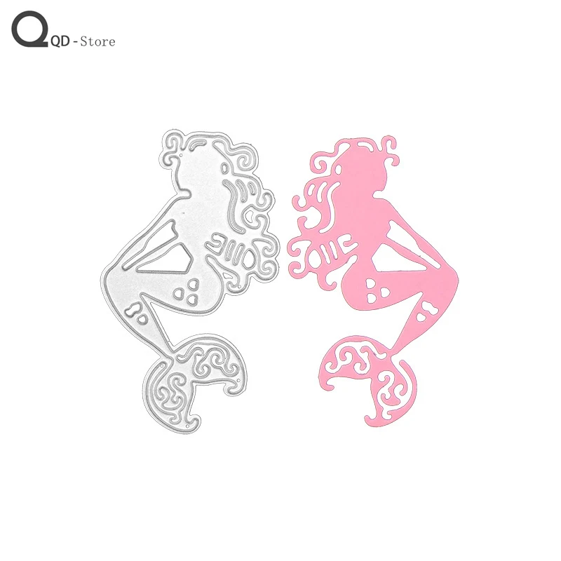 

Scrapbook Metal Cutting Dies Children's Puzzle Mermaid Handmade Tools DIY Card Make Mould Model Craft Decoration New 2021