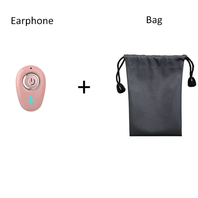 PINKBAG Мини Bluetooth спортивные стереонаушники бас наушники невидимые портативные наушники Беспроводная гарнитура с микрофоном для телефона аудио плеер - Цвет: PINKBAG