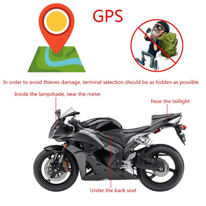 Gps трекер для автомобиля и мотоцикла GT02D обнаружение старта Google maps отслеживание в