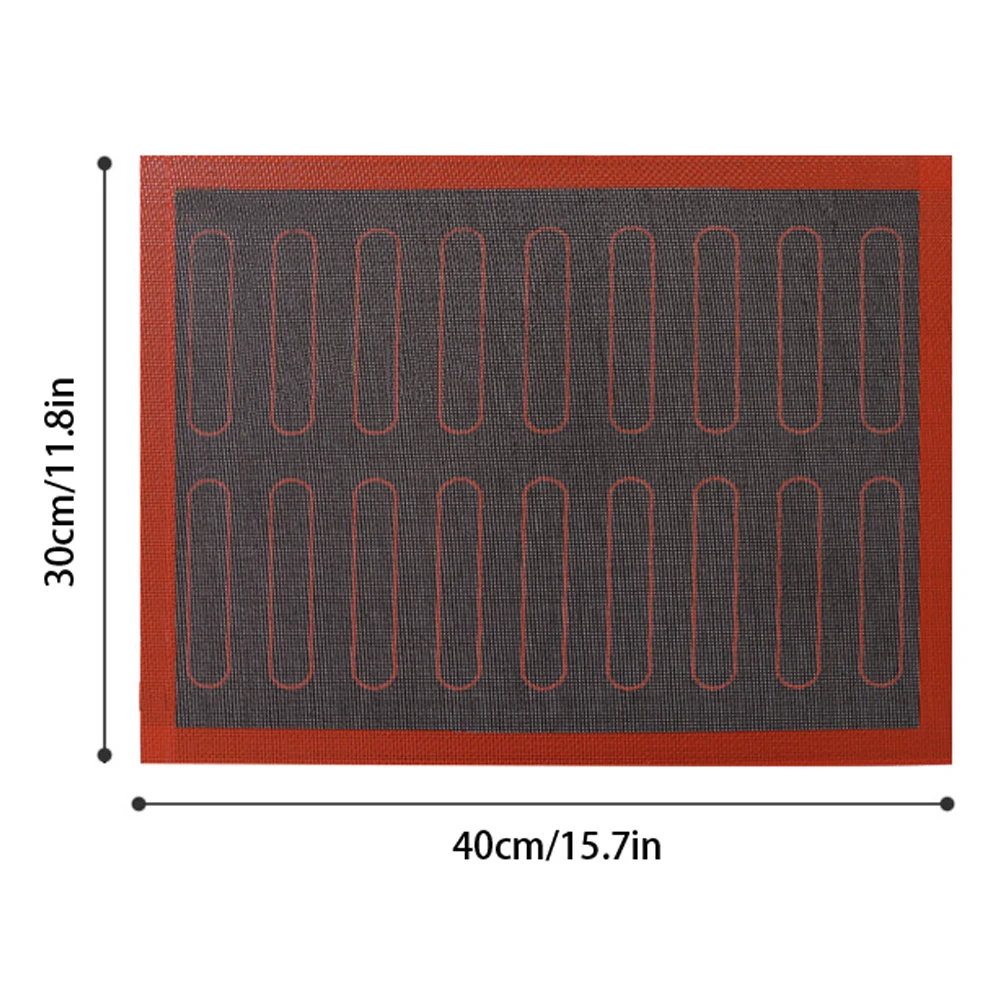 

30x40cm 18 Eclairs Non Stick Baking Mat Oven Sheet Liner For Cookie Bread Biscuits Puff Eclair Perforated Silicone Pastry Tool