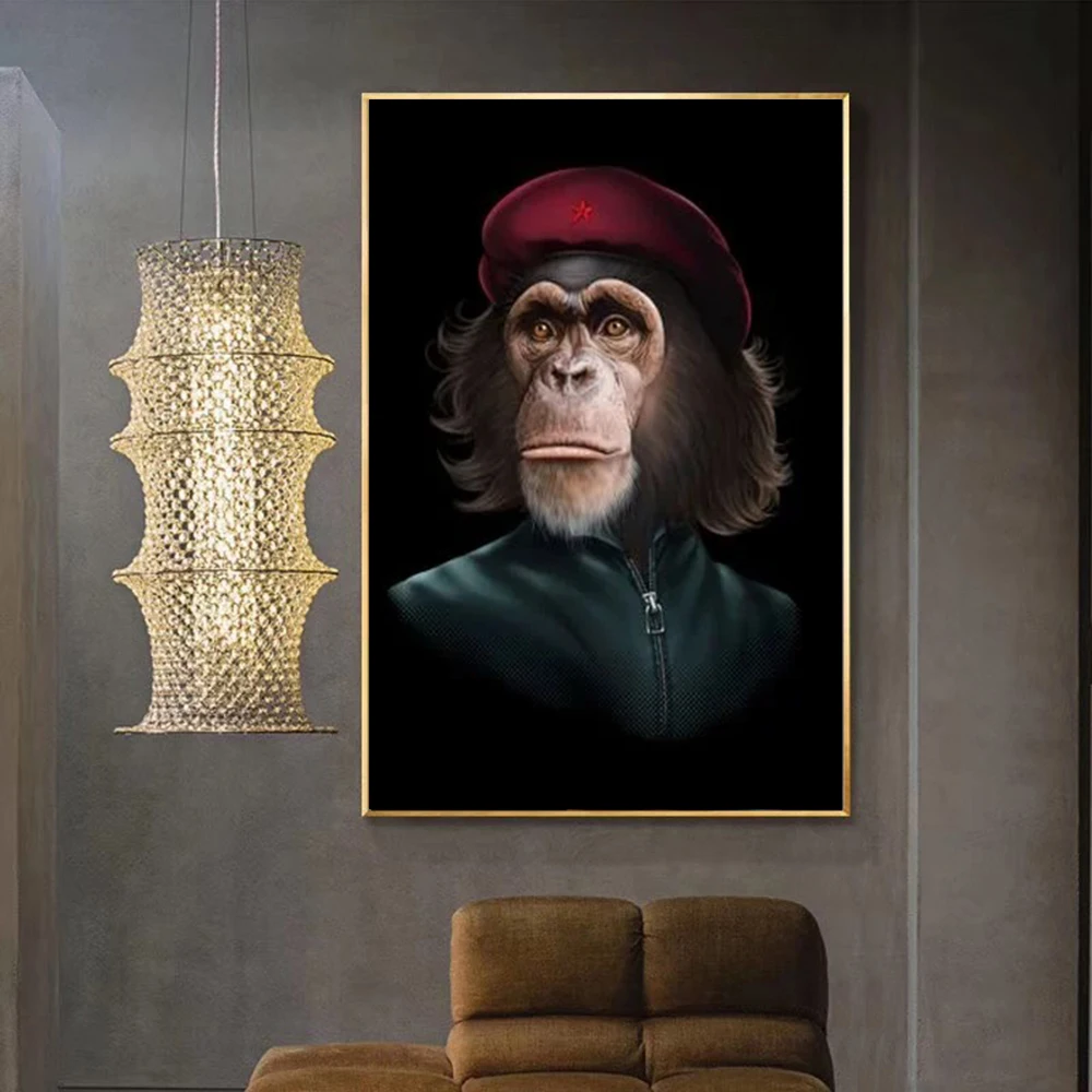 Шимпанзе Че Гевары холст картины настенные художественные плакаты и принты