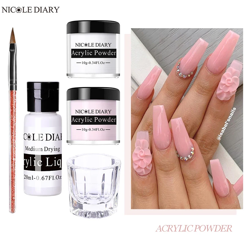 Николь дневник акриловый порошок для лака ногтей украшение с украшением в виде