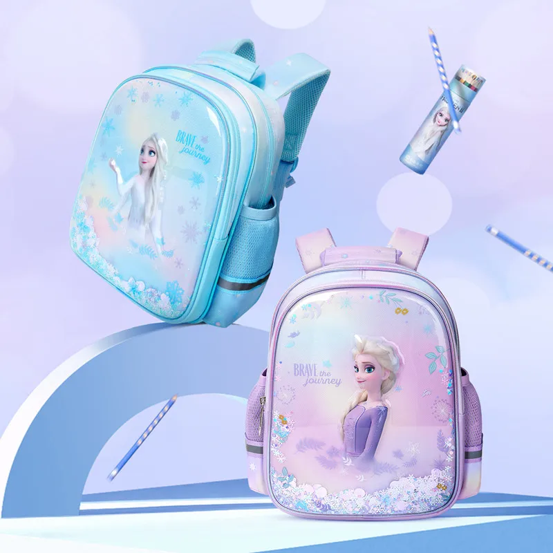 

Рюкзак для девочек, ортопедическая сумка на плечо с принтом «Холодное сердце», для начальной школы Disney, Эльза и Анна, вместительный