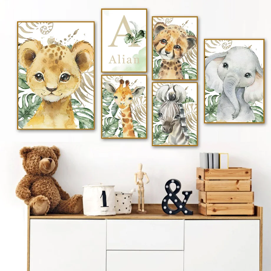 

Elephant Lion Zebra Giraffe Leopard Bible Verse Wall Art Canvas Painting Nordic Posters And Prints Wall Pictures Kids Room Decor