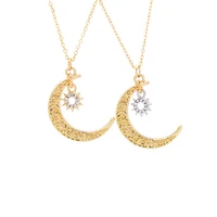 lunxy rhinestone moon star necklace pendant geometric retro pattern crescent sun pentagon necklace choker for women girls