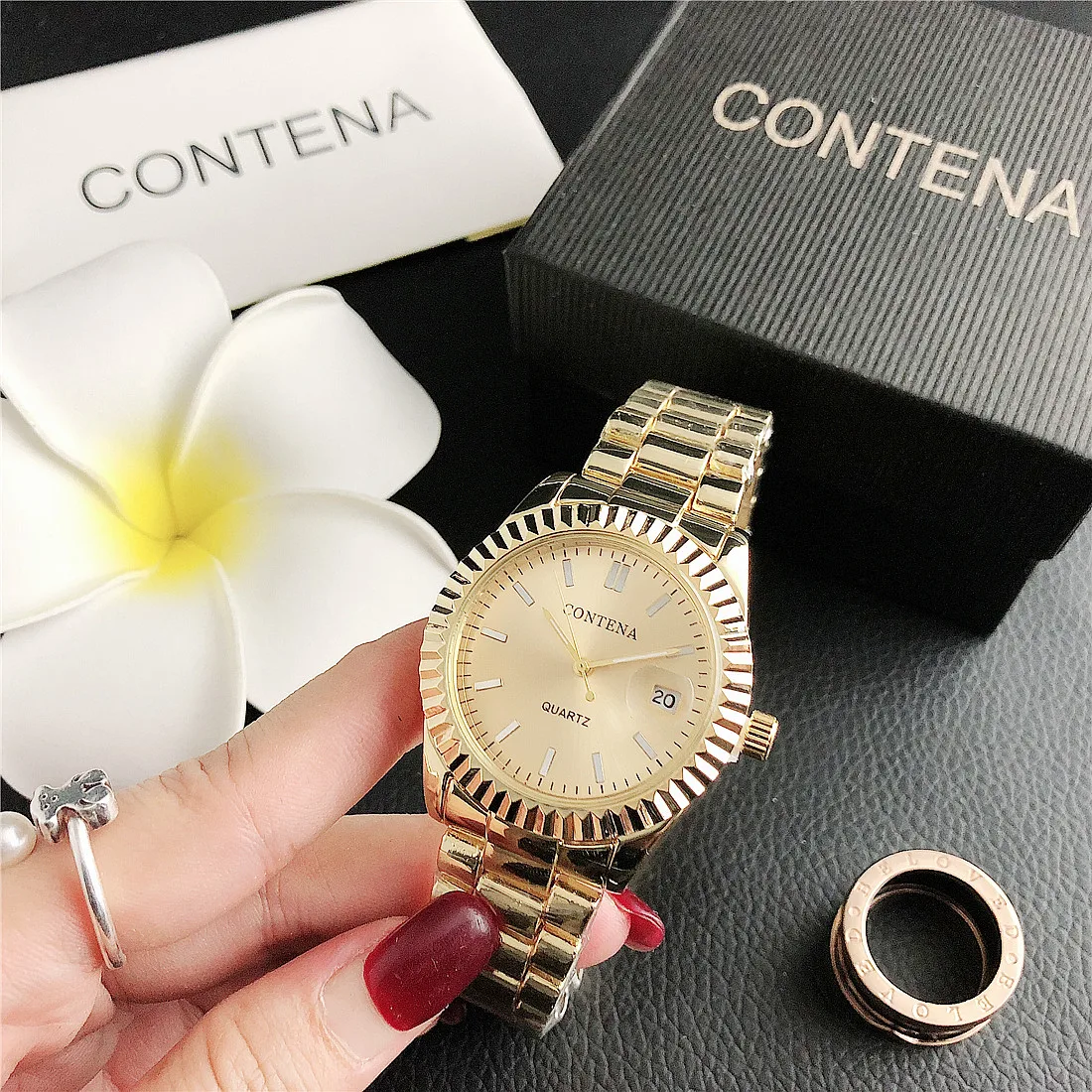 

Contena fashon brand women diamond watches quartz stainless steel wristwatches ladys clocks bracelet reloj women watches