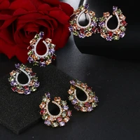 amc symmetrical water drop geometric stud earrings luxury for women retro c shaped dangle earrings bridal wedding jewelry gifts
