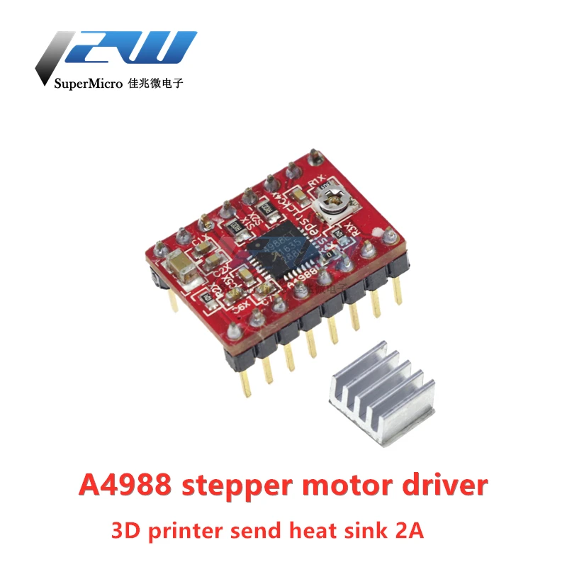 Шаговый Драйвер A4988 + радиатор для 3D принтера Reprap запчасти красный шагового