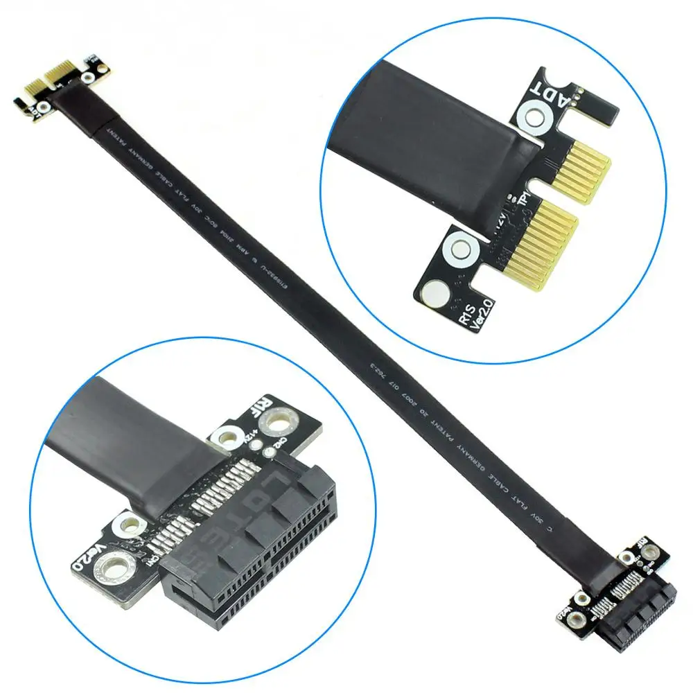 Riser PCI Express PCIe Gen3.0 x1 x16 удлинитель для графической карты майнинга 25 см E 1x16x3 0 R11SF без