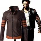 Мужская мотоциклетная замшевая куртка Cosplay X-Men Wolverines James Logan howpu, коричневая ветровка 5XL