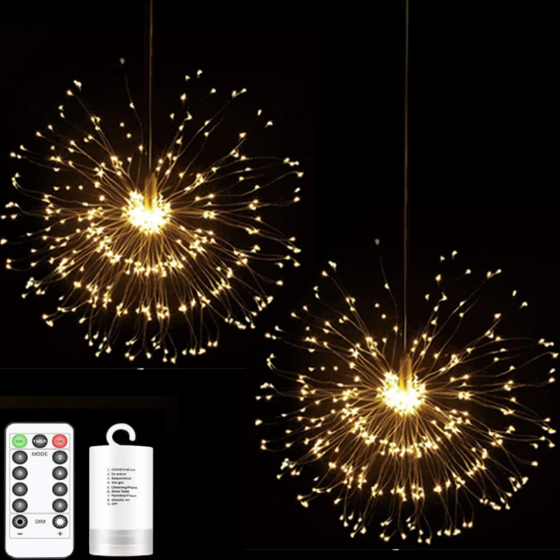 

Festival Hanging Starburst String Lights Waterproof DIY firework Fairy Garland Twinkle Holiday Light For Christmas Party Wedding