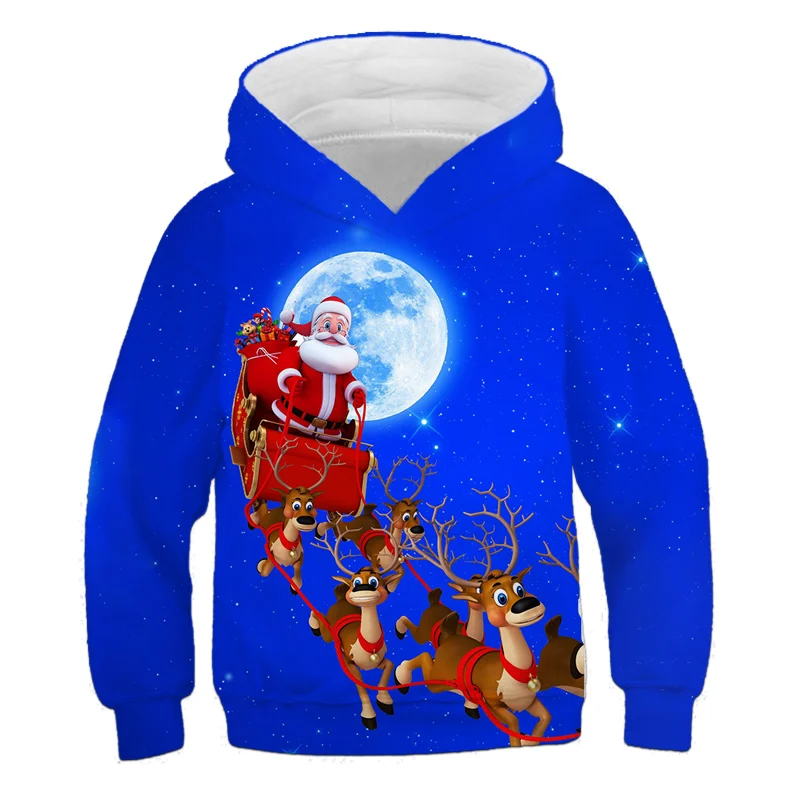 

Family Baby Sweatshirt Christmas Santa Claus Cartoon Print Full Sleeve Winter Kids Xmas New Year Gift Pullover Kids Cute Hoodies