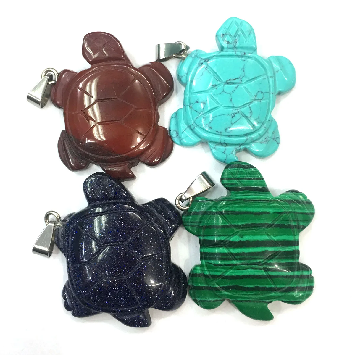 

Natural Stone Agates Onyx Pendant Turtle Shape Crystal Quartz Necklace Pendant For DIY Charm Necklace Jewelry Making 35x40mm