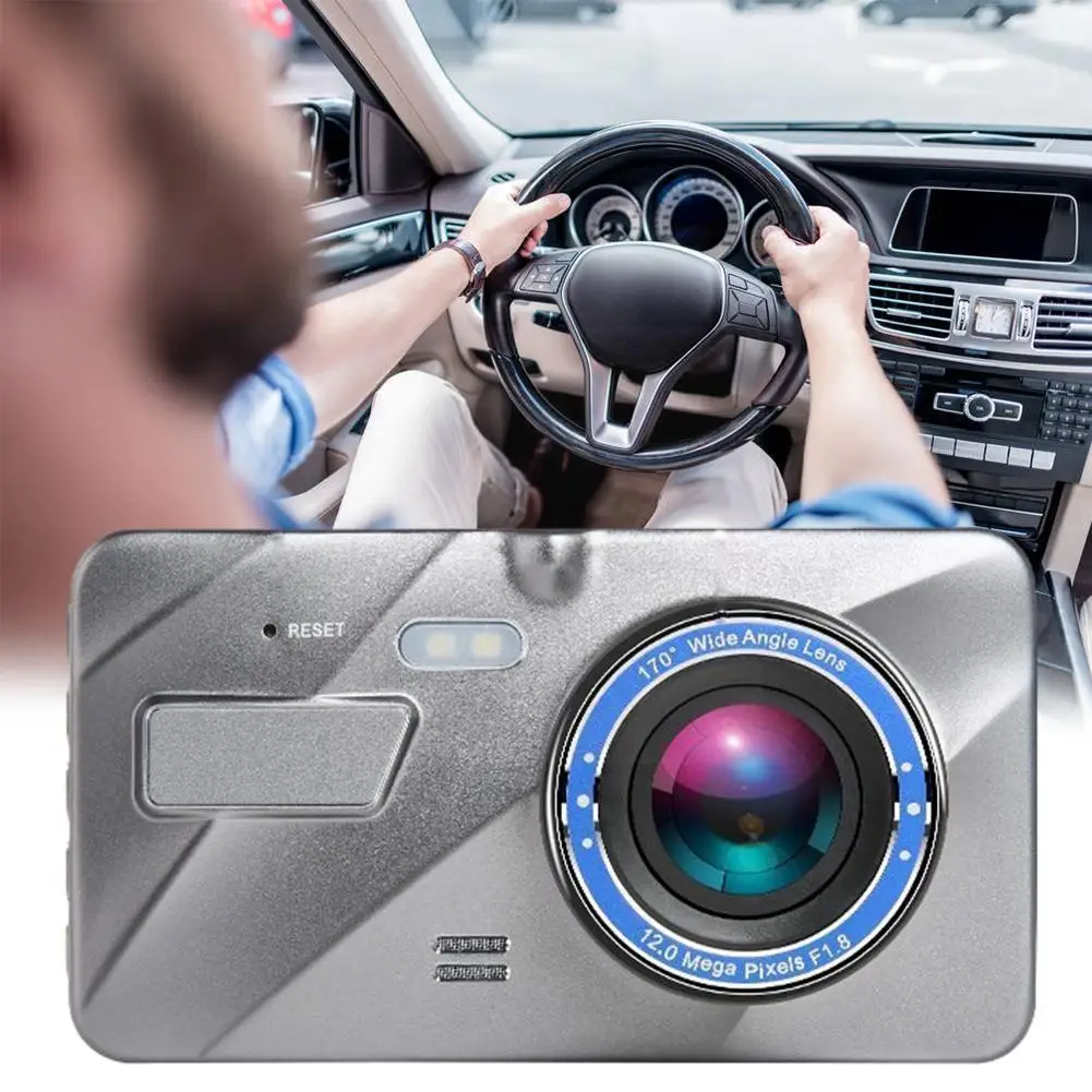 

Dash Cam Dual Lens Car DVR Camera Full HD 1080P 4" IPS Recorder Parking Angle 170° Video Auto Wide Monitor Screen P2J3