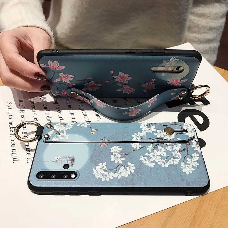 Nova 5T чехол 3D тиснение Ретро ТПУ ремешок держатель телефона для Huawei P40 P30 P20 Pro Lite Mate