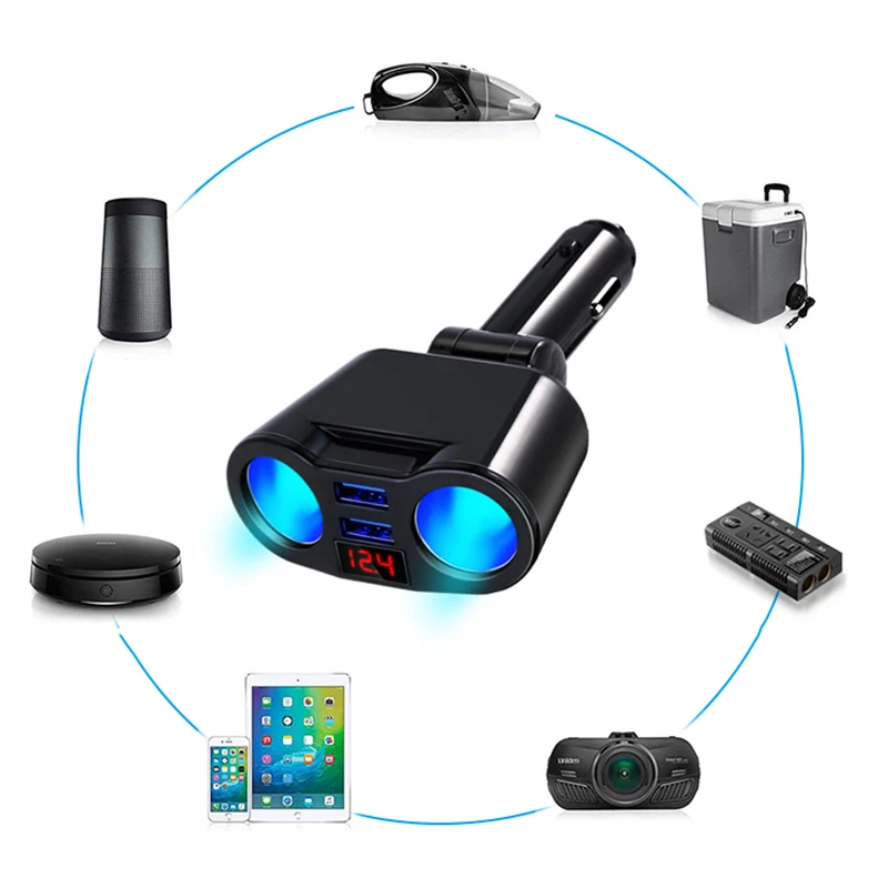 Разветвитель с двумя USB-портами автомобильные аксессуары для MP3 DVR SUV светодиодный