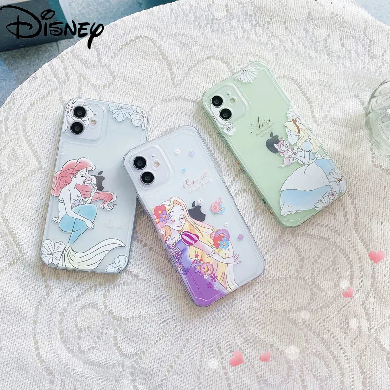 

Disney Cute Girl Phone Case for iPhone11/11pro/11promax/7/8p/xs/xsmax/se/xr/12promax/12mini case Cartoon Mermaid Alice Rapunzel