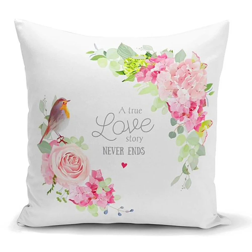 

1pc Retro Colorful Flowers Pillows Cushion Cotton Linen Single Side Printing Pillowcase Home Decorative Soft Sofa Cushions