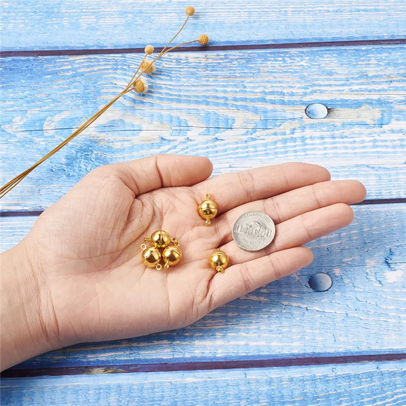 Круглые латунные Магнитные застежки 5 комплектов аксессуары для браслетов и