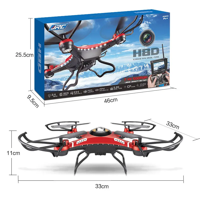 

Drone JJRC H8D 2.4 Ghz Headless Modus Ein Schlssel Rckkehr 5.8G FPV RC Quadcopter Mit 2MP Kamera H8C 300 Mt geschenk
