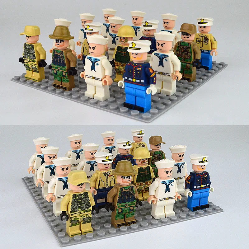 

Children Mini Maritime Military Cartoon Minifigures Doll Weapon Accessories Assembled Building Block Toys Gift For Kids