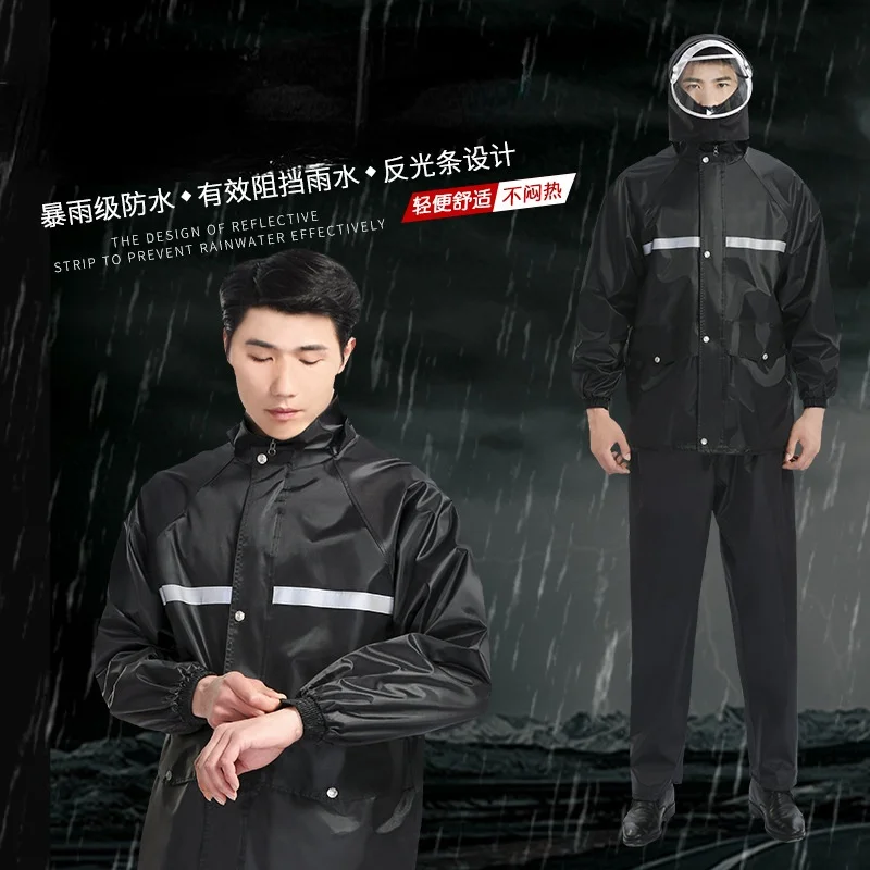 

Дождевик с двойными полями, костюм из ткани Оксфорд, отражающий дождевик из ПВХ, уличная страховка труда, велосипедный дождевик с разрезом, ...