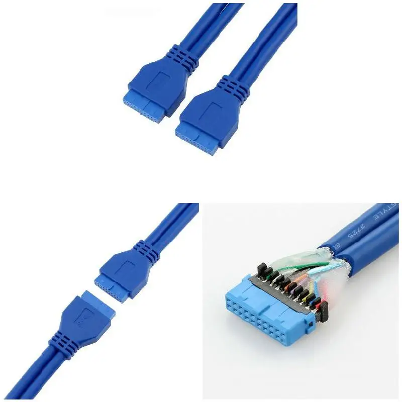 

USB 3.0 20pin Female Connector To Female Extension Cable Superspeed For Motherboard EM88